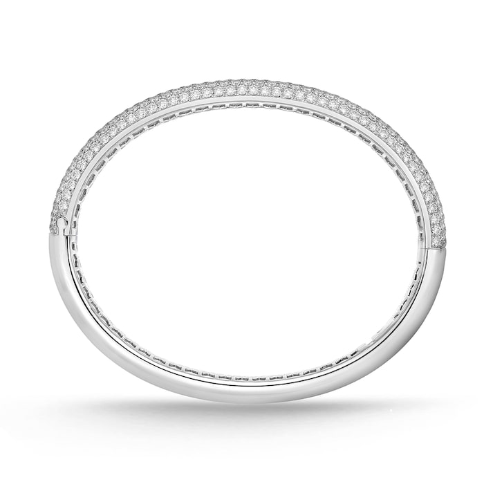 Mayors 18k White Gold 5.43cttw Half Pave Diamond Bangle