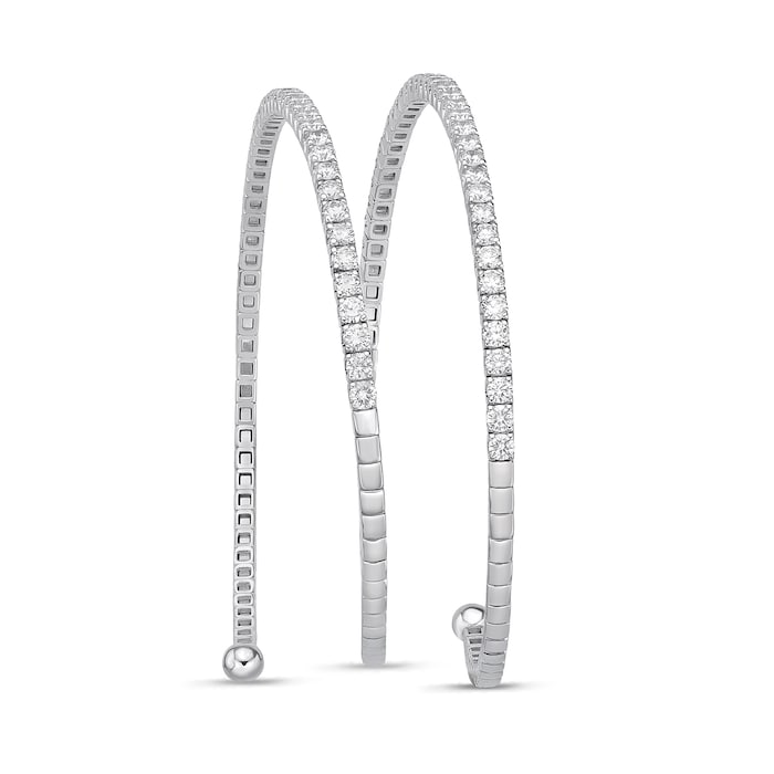 Mayors 18k White Gold 2.58cttw Diamond Flex Bangle