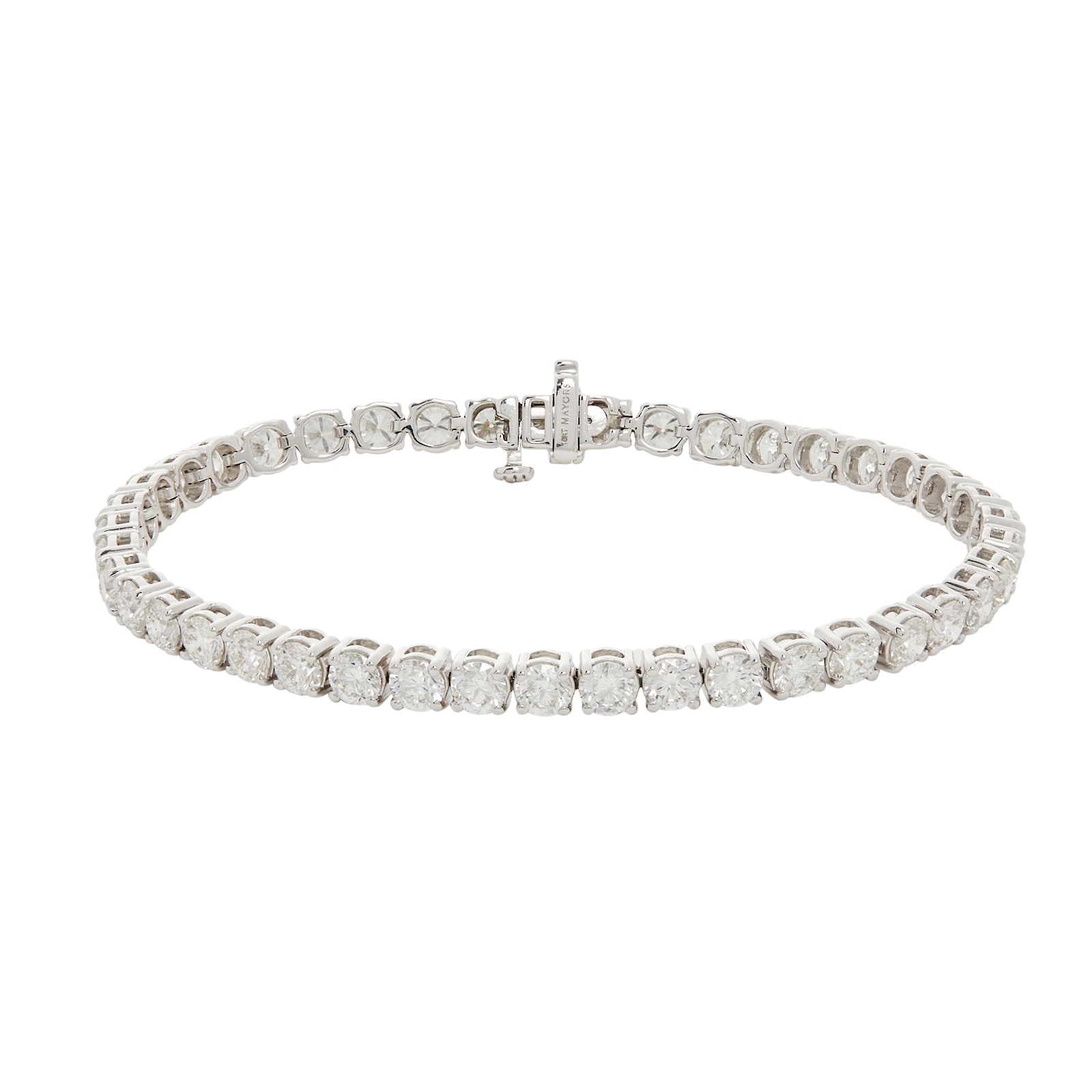 Mayors 18K White Gold 10.00cttw Diamond Tennis Bracelet