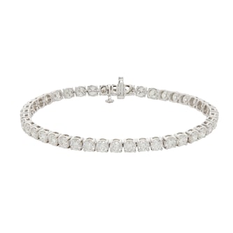 Mayors 18K White Gold 10.00cttw Diamond Tennis Bracelet
