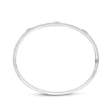 Uneek 18k White Gold Exclusive 0.54cttw Heart Cut and 0.14cttw Round Cut Diamond Station Bangle 48x58mm
