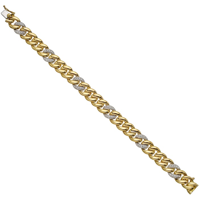 Betteridge 18k White and Yellow Gold 0.67cttw Diamond Curb Link Bracelet
