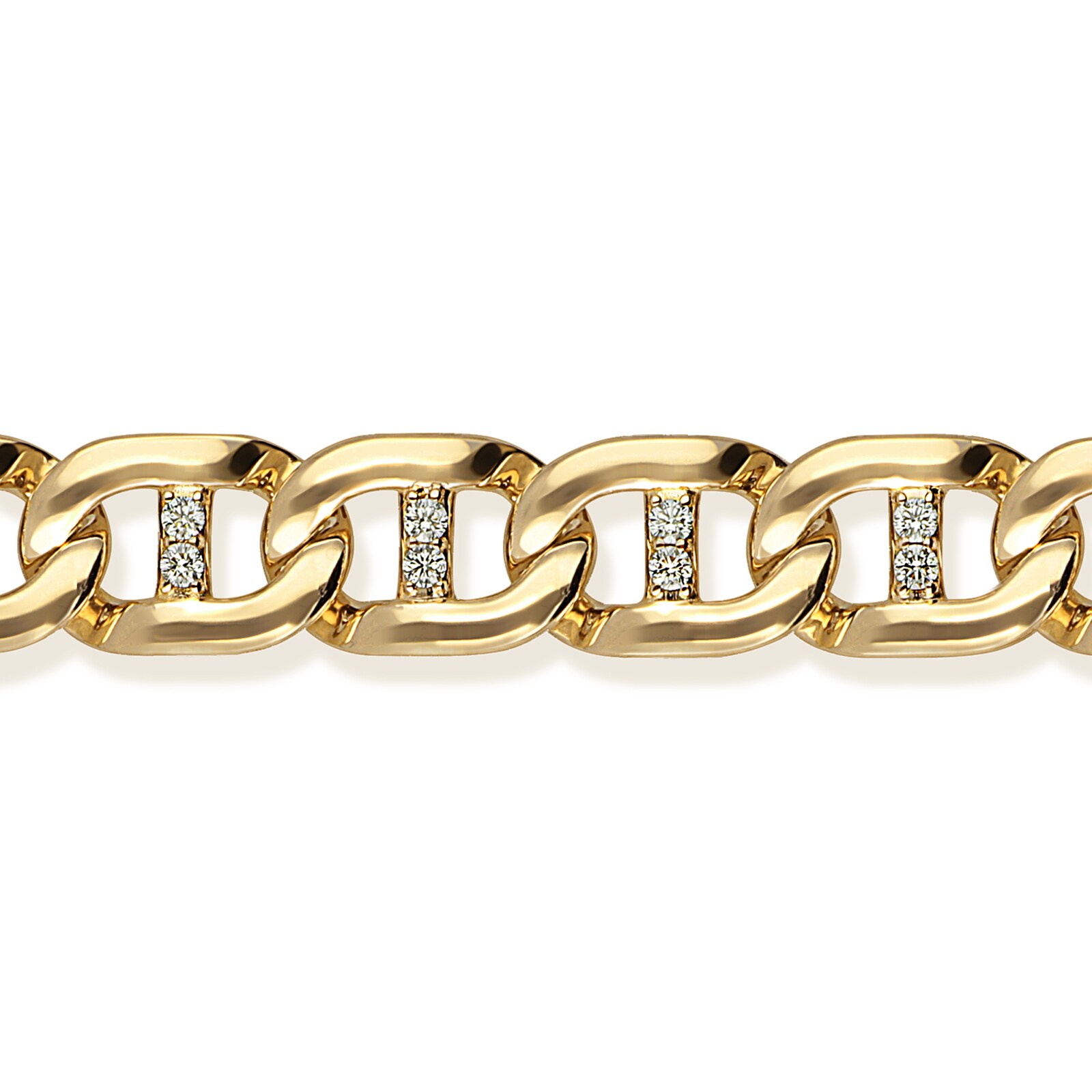 Betteridge 18k Yellow Gold 1.37cttw Diamond Anchor Link Bracelet