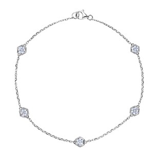 Betteridge 18k White Gold 0.51cttw Diamond Hexagonal Station Bracelet