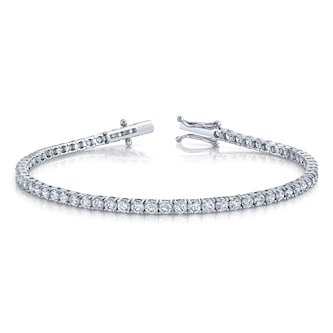 Betteridge 18k White Gold 3.80cttw Brilliant Cut Diamond Tennis Bracelet