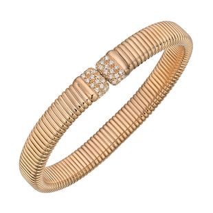 Betteridge 18k Rose Gold 0.75cttw Diamond Tubogas Cuff Bracelet