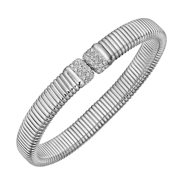 Betteridge 18k White Gold 0.75cttw Diamond Tubogas Cuff Bracelet