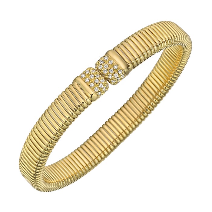 Betteridge 18k Yellow Gold 0.75cttw Diamond Tubogas Cuff Bracelet