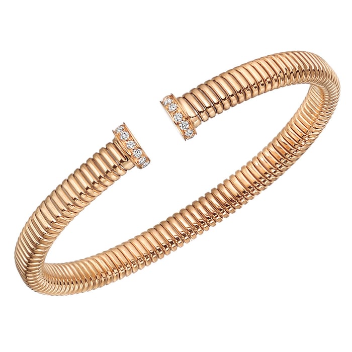 Betteridge 18k Rose Gold 0.25cttw Diamond Tubogas Cuff Bracelet