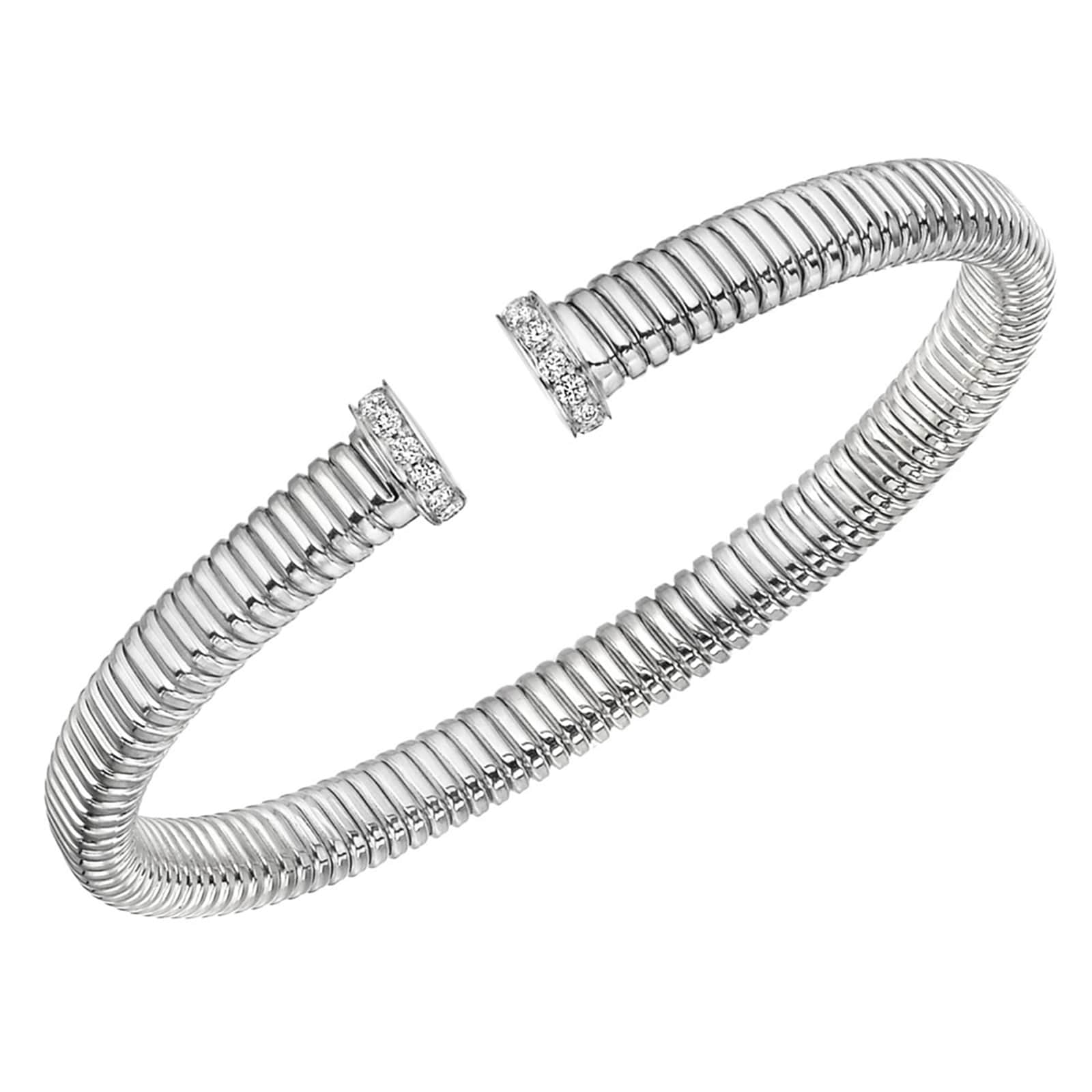 Betteridge 18k White Gold 0.25cttw Diamond Tubogas Cuff Bracelet