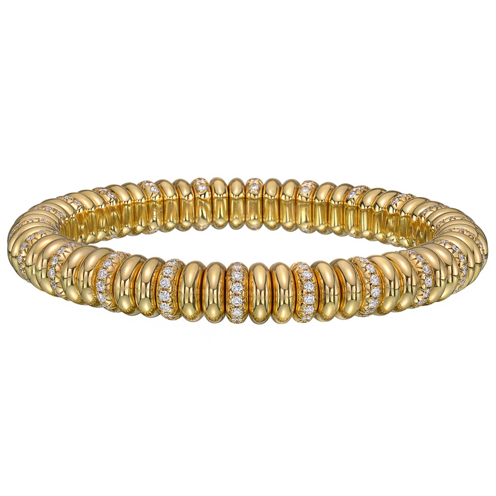 Betteridge 18k Yellow Gold 2.50cttw Diamond Rondelle Stretch Bracelet