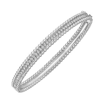 Betteridge 18k White Gold 0.98cttw Diamond Bead Border Bangle
