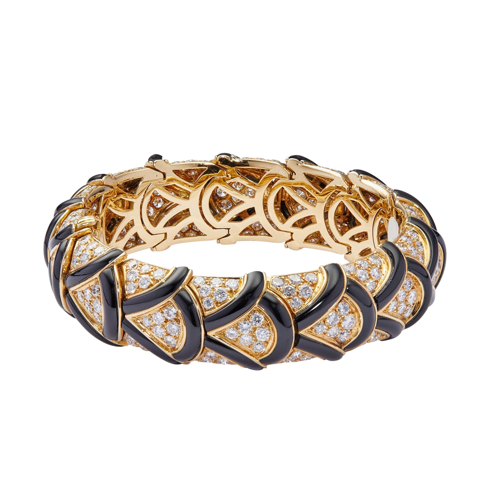 Betteridge 18k Yellow Gold 15.12cttw Diamond and Black Onyx Bracelet