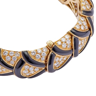 Betteridge 18k Yellow Gold 15.12cttw Diamond and Black Onyx Bracelet