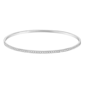 Betteridge 18k White Gold 0.80cttw Diamond Slim Bangle