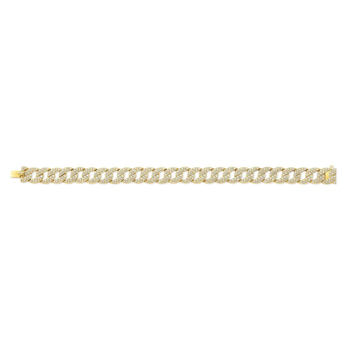 Betteridge 18k Yellow Gold 4.50cttw Diamond Flat Curb Link Bracelet 7"