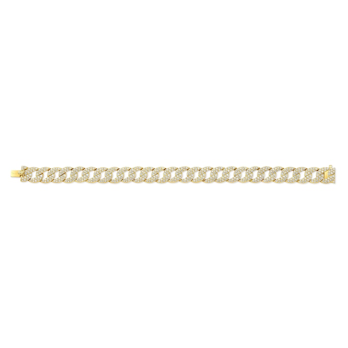Uneek 18k Yellow Gold 4.50cttw Diamond Flat Curb Link Bracelet 7"