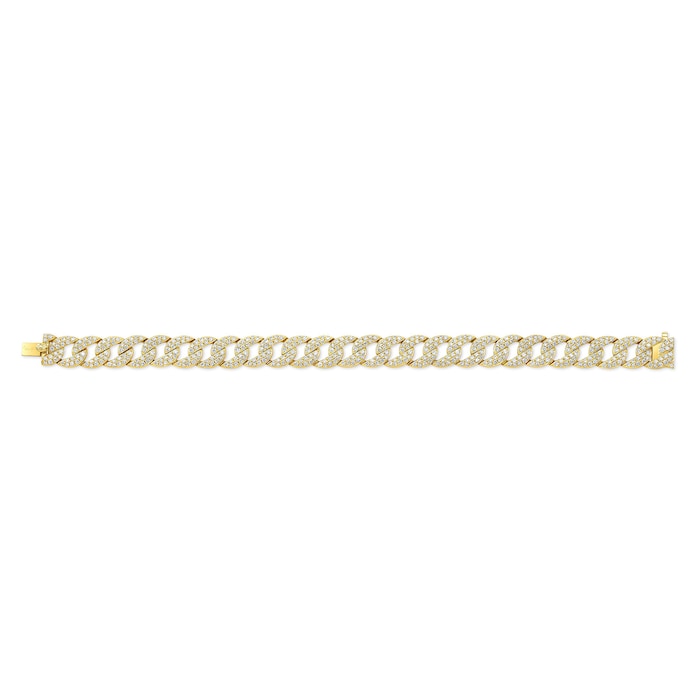 Uneek 18k Yellow Gold 4.50cttw Diamond Flat Curb Link Bracelet 7"