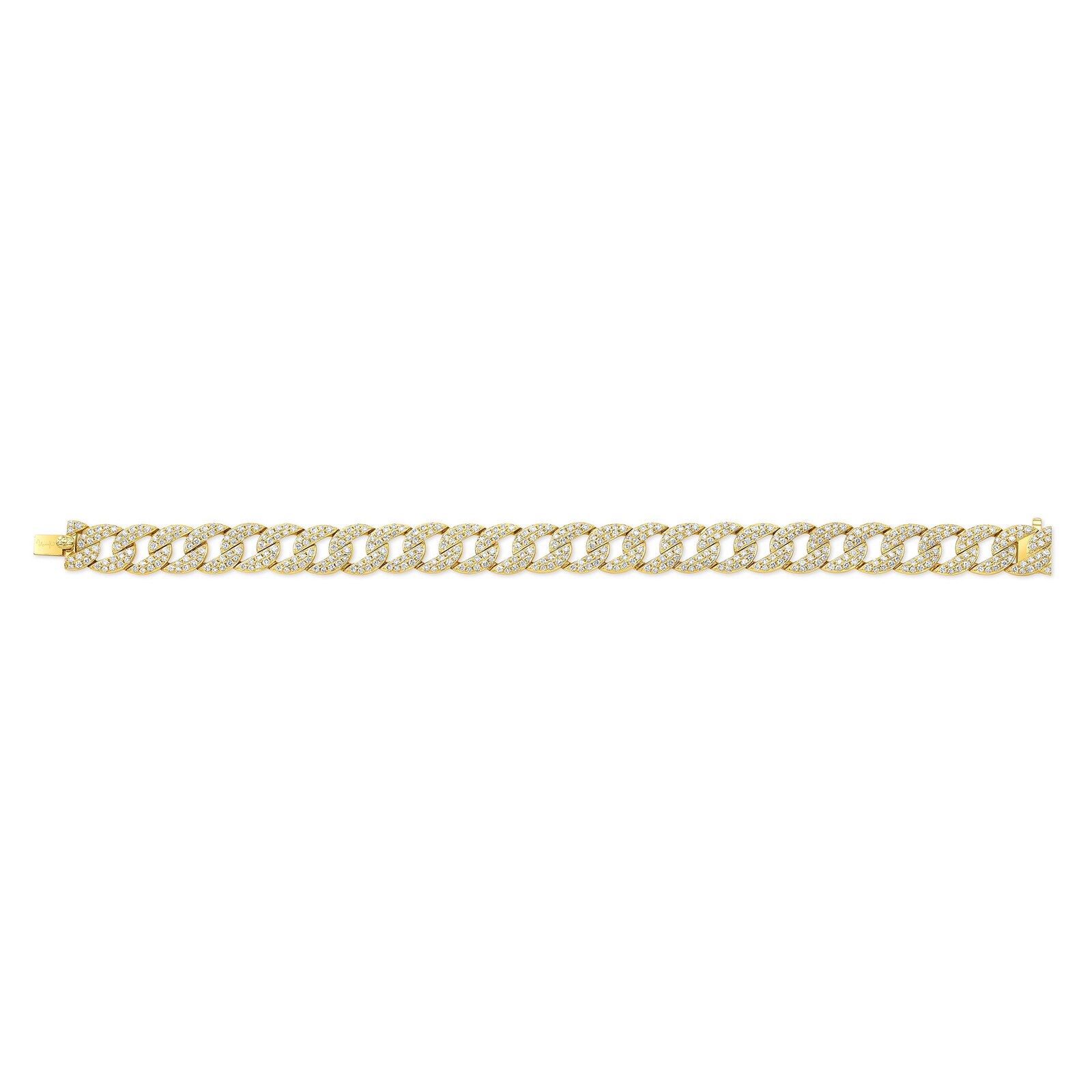 Uneek 18k Yellow Gold 4.50cttw Diamond Flat Curb Link Bracelet 7"