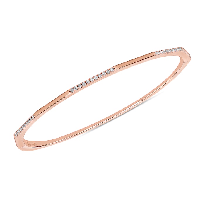 Uneek 18k Rose Gold 0.20cttw Diamond Stackable Bangle