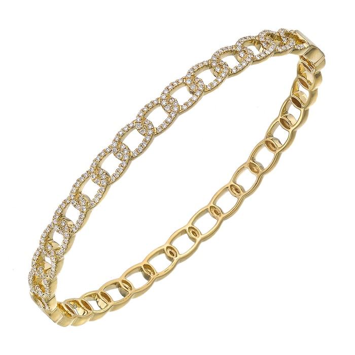 Uneek 18k Yellow Gold 0.72cttw Diamond Curb Link Bangle