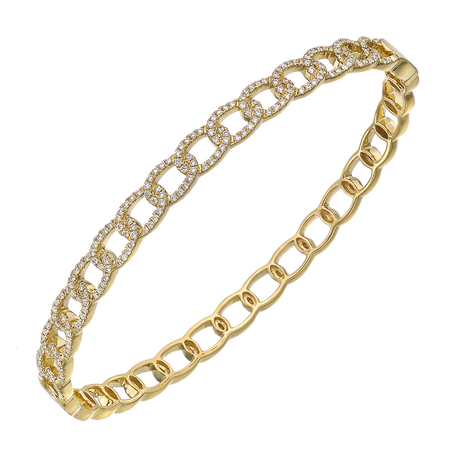 Uneek 18k Yellow Gold 0.72cttw Diamond Curb Link Bangle