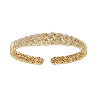 Betteridge 18k Yellow Gold 1.44cttw Diamond Graduated Curb Link Cuff Bracelet Betteridge 18k Yellow Gold 1.44cttw Diamond Graduated Curb Link Cuff Bracelet