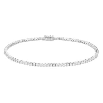Betteridge 18k White Gold 2.00cttw Round Brilliant Cut Diamond Line Bracelet