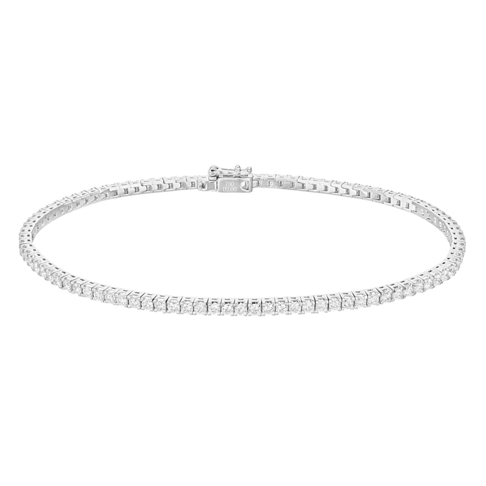 Betteridge 18k White Gold 2.00cttw Round Brilliant Cut Diamond Line Bracelet