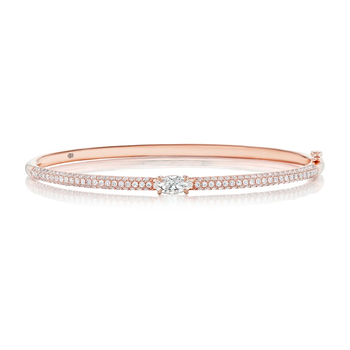 Mayors 18K Rose Gold 1.75ctw Diamond Bangle