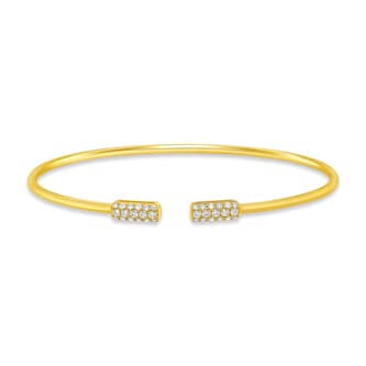 Mayors 18K Yellow Gold 0.34cttw Diamond Stackable Bangle