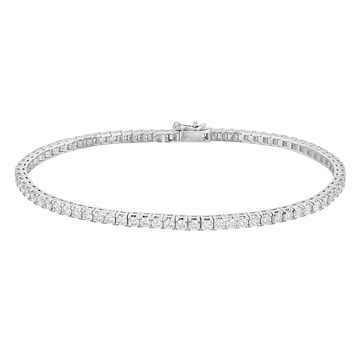 Betteridge 18k White Gold 3.00cttw Round Brilliant Cut Diamond Line Bracelet