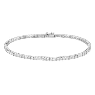 Betteridge 18k White Gold 3.00cttw Round Brilliant Cut Diamond Line Bracelet