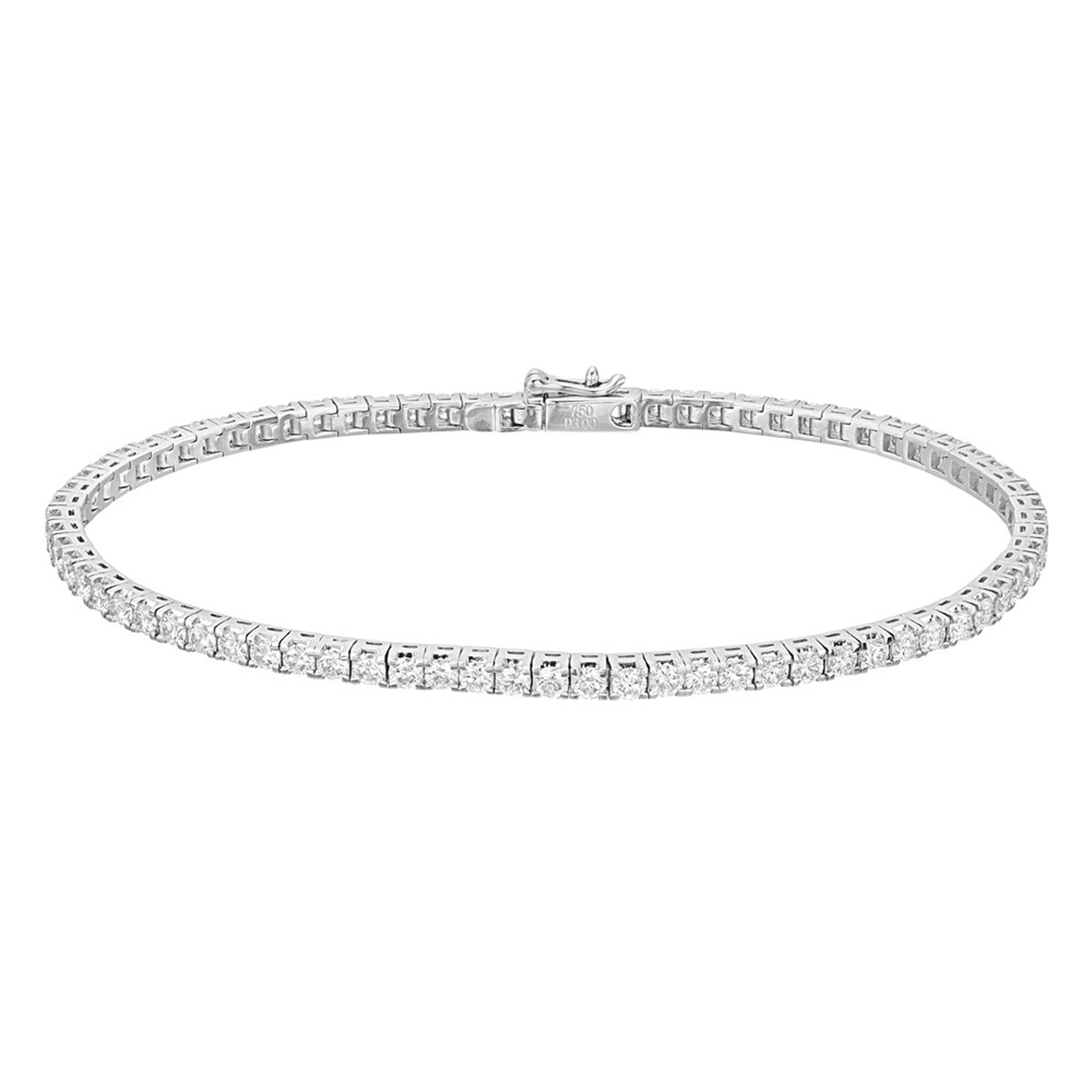 Betteridge 18k White Gold 3.00cttw Round Brilliant Cut Diamond Line Bracelet