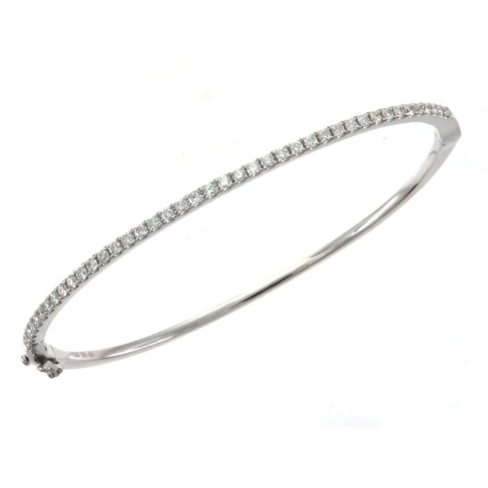 Betteridge 18k White Gold 0.65cttw Diamond Hinged Bangle