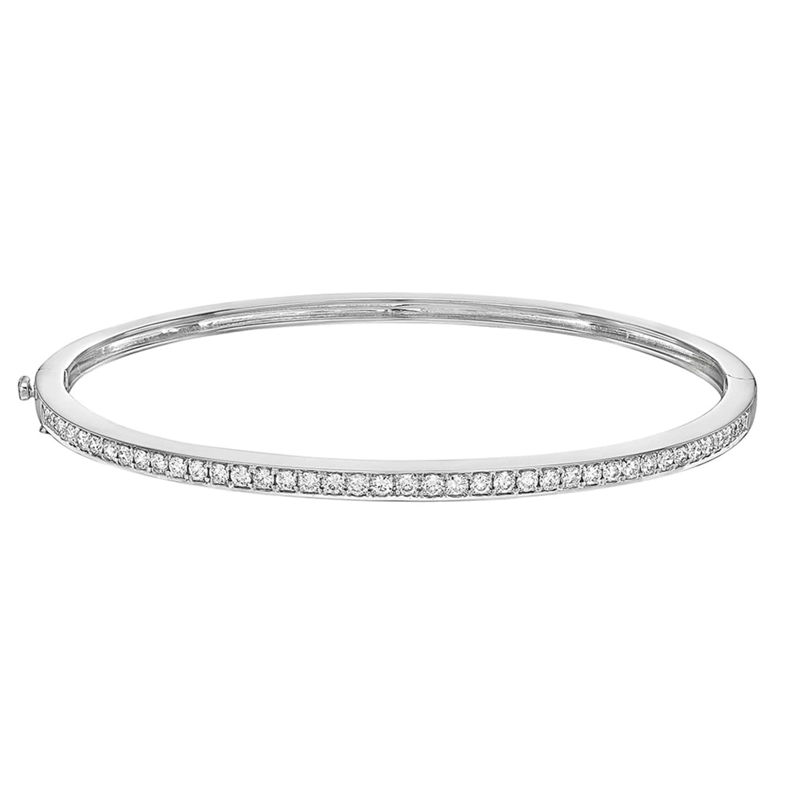 Betteridge 18k White Gold 0.80cttw Diamond Hinged Bangle