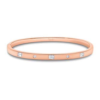 Mayors 18K Rose Gold 0.69cttw Mixed Cut Diamond Station Bangle