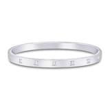 Mayors 18K White Gold 0.45cttw Emerald Cut Diamond Station Bangle