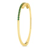 WOS 18K Yellow Gold Emerald Cuff Bangle