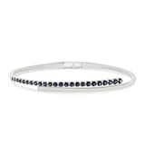 WOS 18K White Gold Blue Sapphire Cuff Bangle