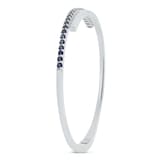 WOS 18K White Gold Blue Sapphire Cuff Bangle