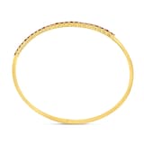 WOS 18K Yellow Gold Ruby Cuff Bangle
