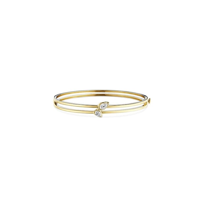WOS 18K Yellow Gold Pear Shaped Diamond 2 Row Bracelet