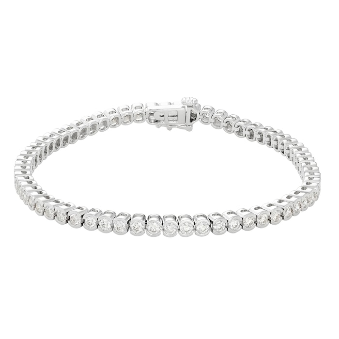 Mayors Platinum 3.00cttw Diamond Bezel Set Diamond Tennis Bracelet