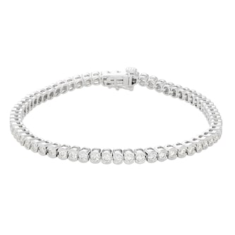 Mayors Platinum 3.00cttw Diamond Bezel Set Diamond Tennis Bracelet