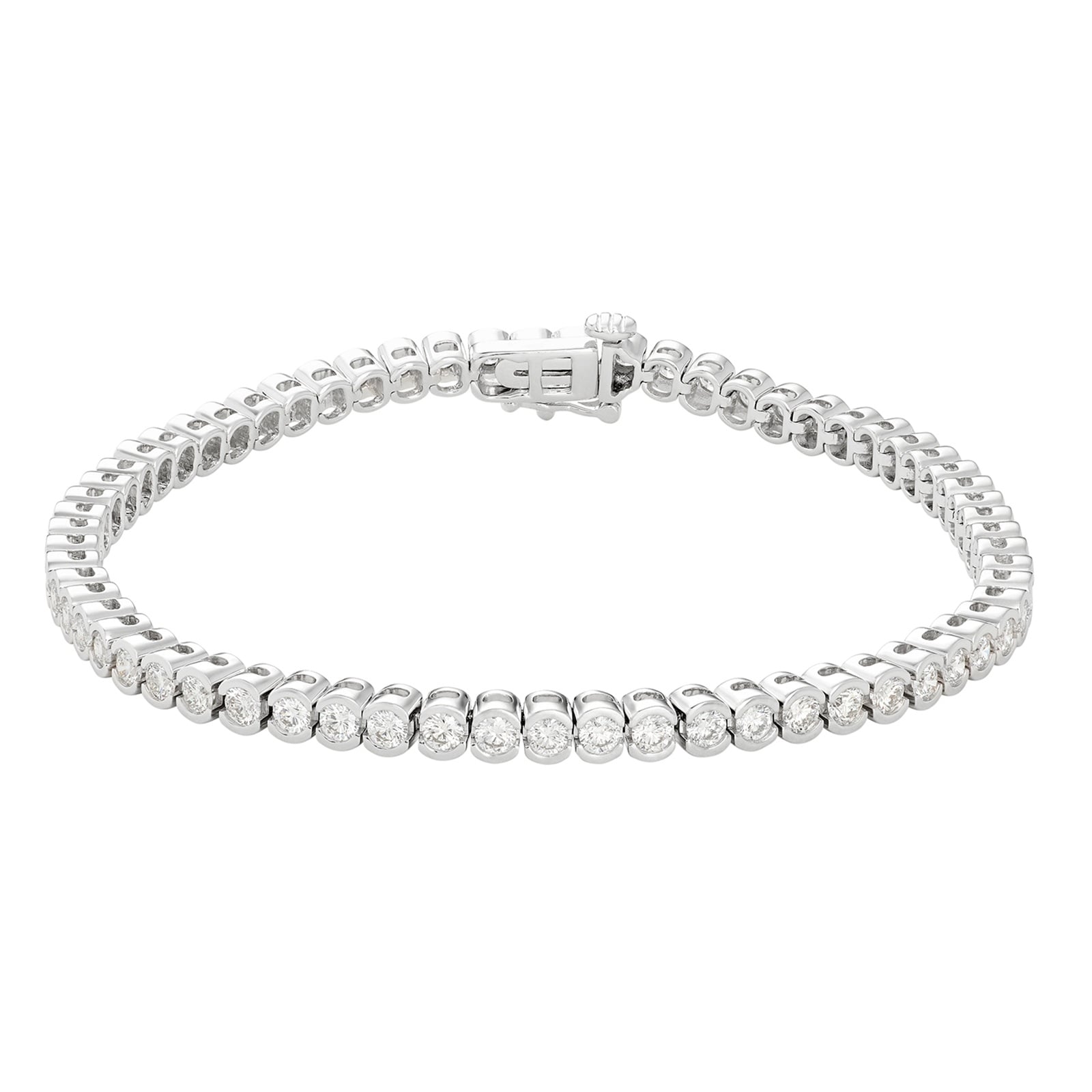 Mayors Platinum 3.00cttw Diamond Bezel Set Diamond Tennis Bracelet