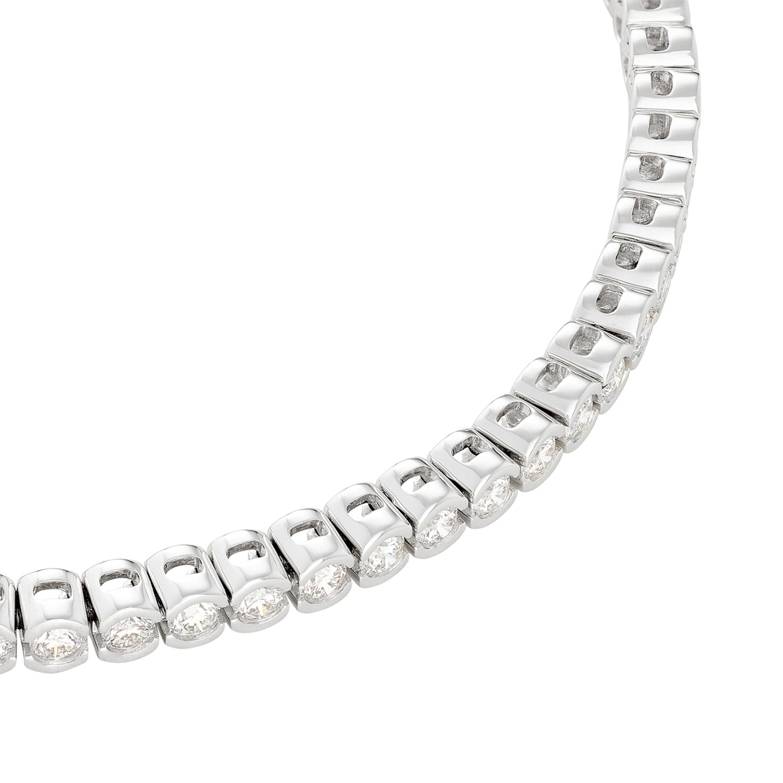 Mayors Platinum 3.00cttw Diamond Bezel Set Diamond Tennis Bracelet