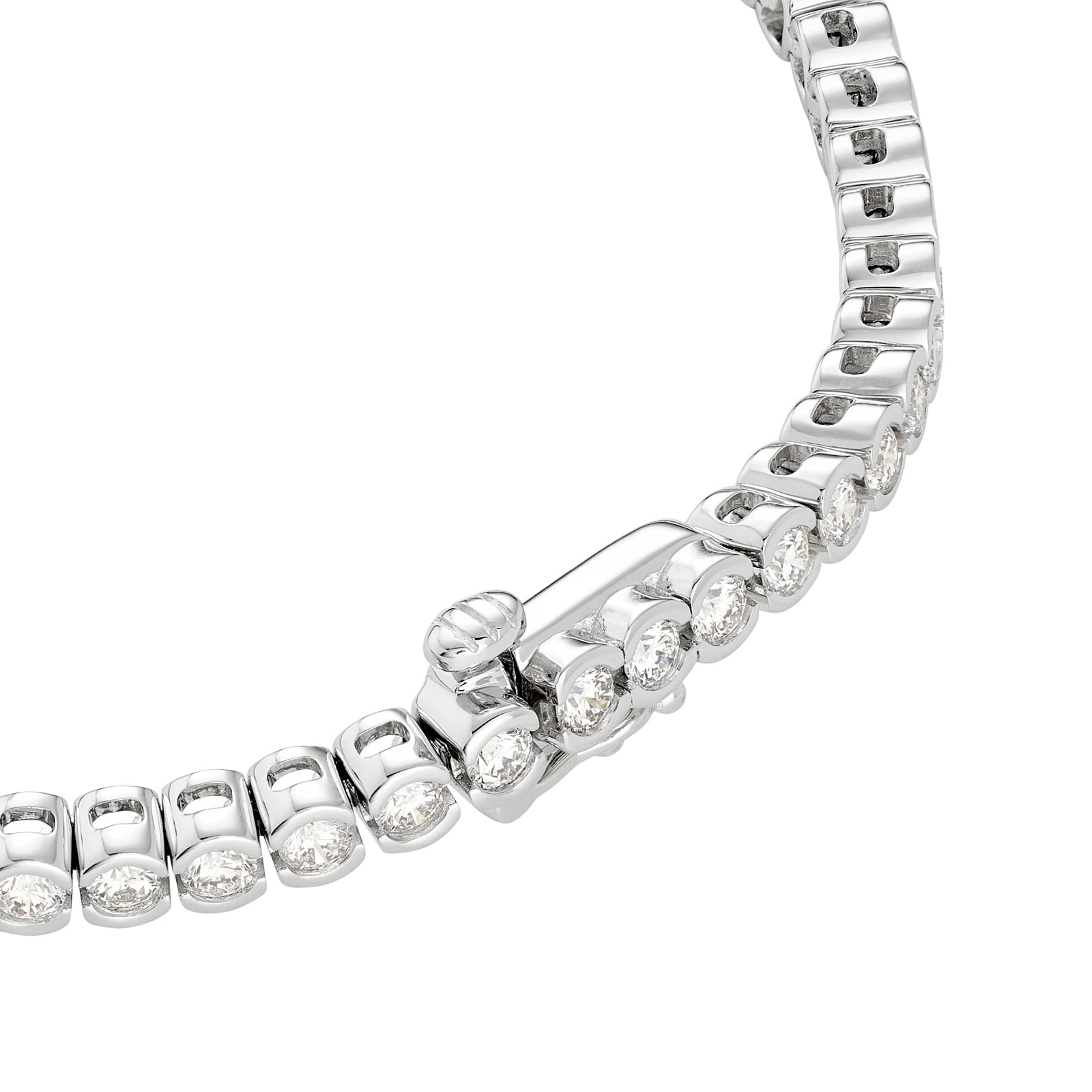 Mayors Platinum 3.00cttw Diamond Bezel Set Diamond Tennis Bracelet