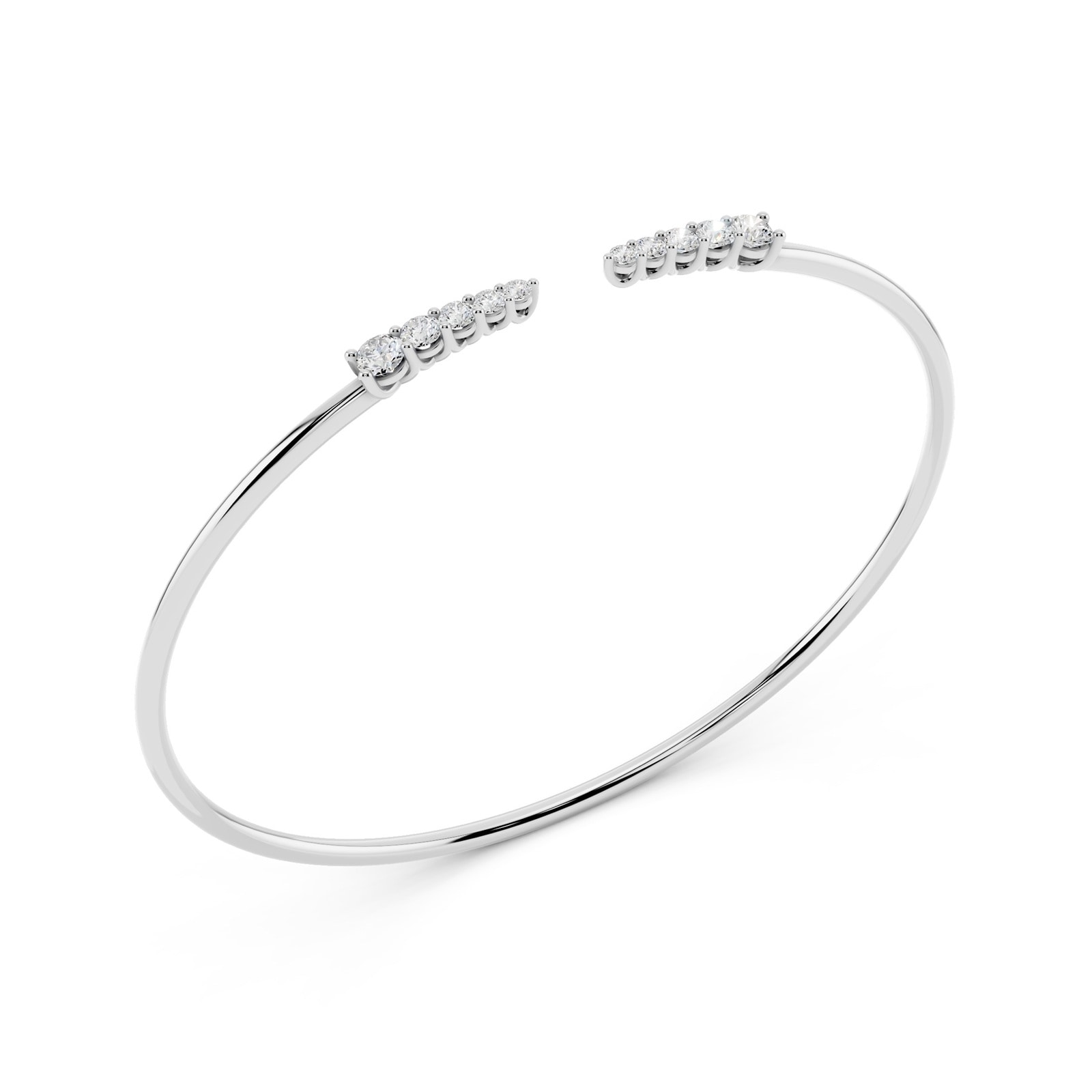 18K White Gold 0.50cttw Diamond Bangle 