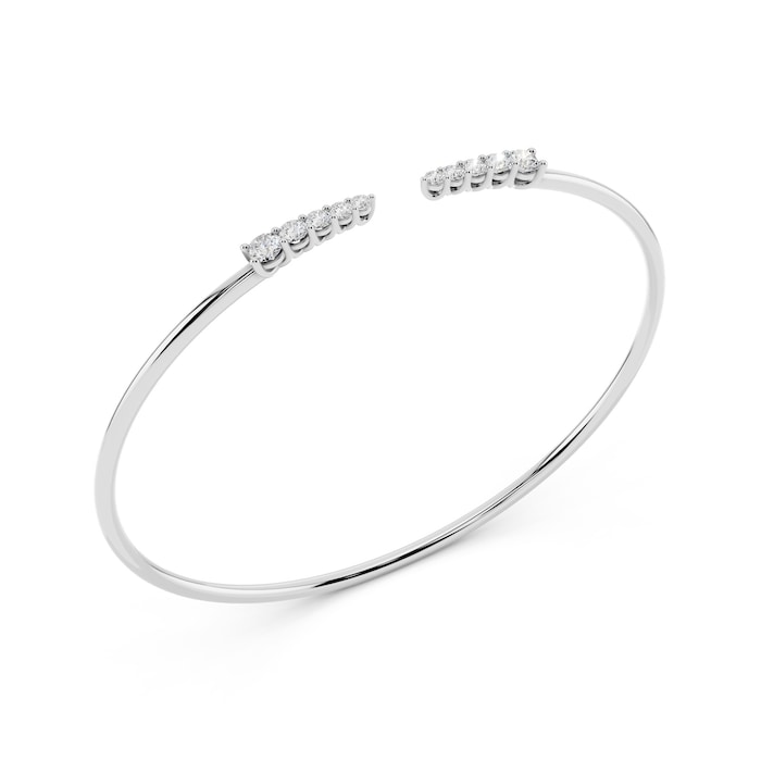 Mayors 18K White Gold 0.50cttw Diamond Bangle
